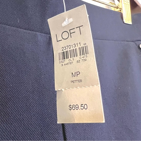 NWT LOFT navy blue stirrup pants pull-on studded accent minimalist preppy MP - Picture 4 of 10
